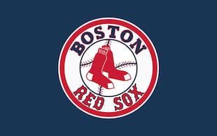 Boston red sox logo on a blue background.