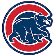 The chicago cubs logo on a white background.