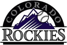 The colorado rockies logo with a baseball on it.