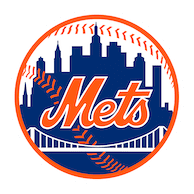 The new york mets logo on a white background.
