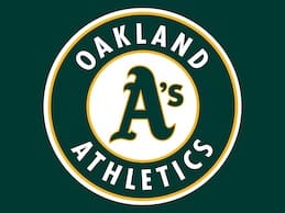 The oakland athletics logo on a green background.