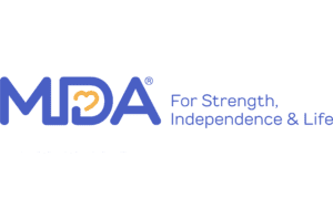 The logo for mda for strength, independence and life.