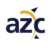 The logo for azc.