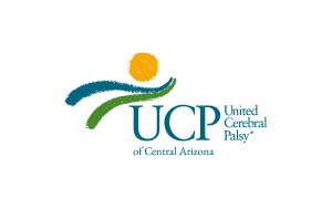 The ucp logo on a green background.