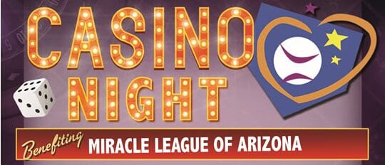 A casino night event with the oracle league of arizona logo.
